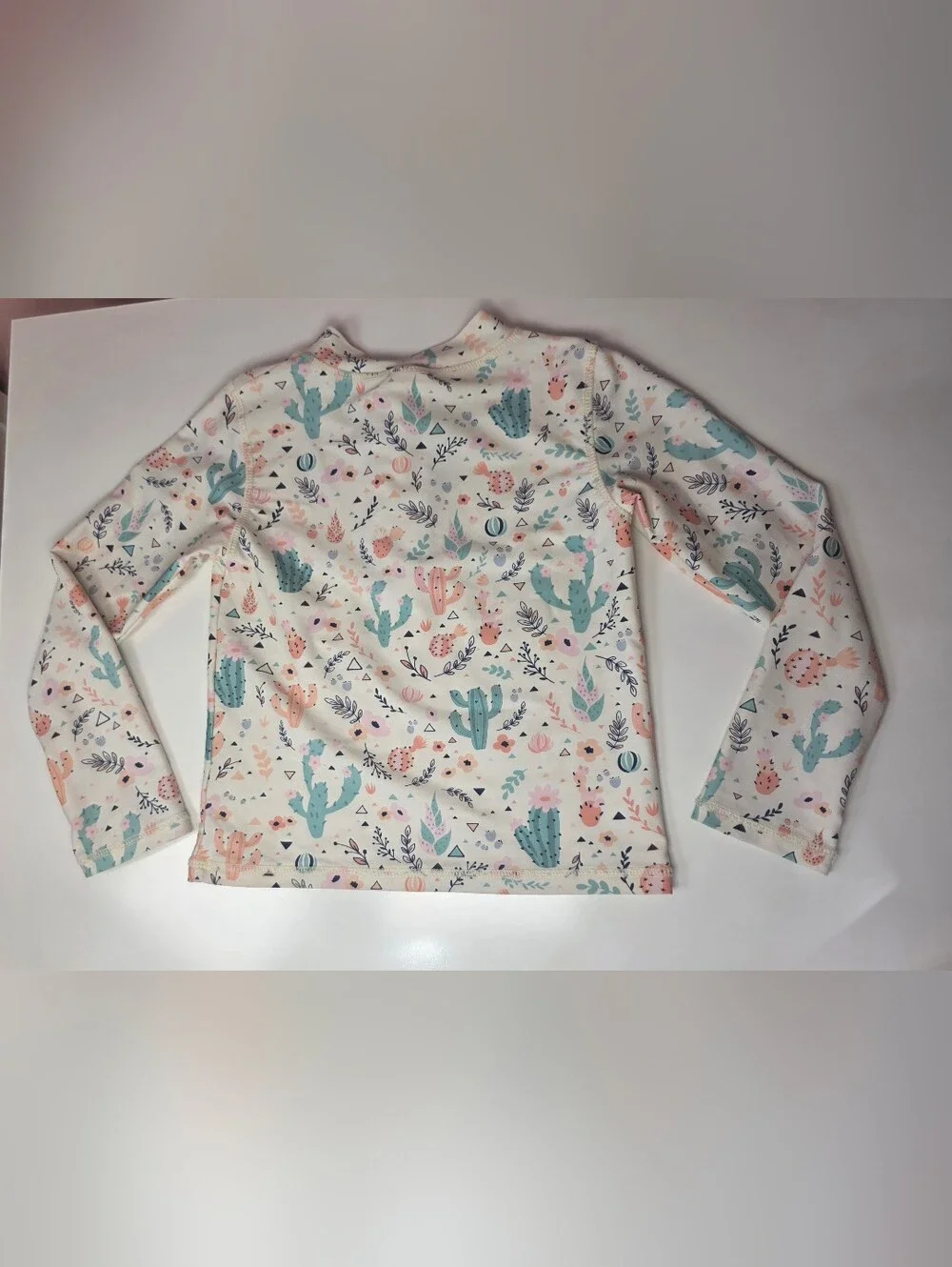 RuffleButts Girls Cactus Print Rash Guard Size 5